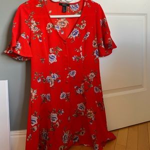 floral red dress